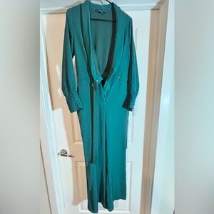Adelyn Rea Charis Forest Green Long Sleeve Jumpsuit Size Small